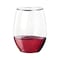 Smarty Had A Party 12 oz. Clear with Silver Elegant Stemless Plastic Wine Glasses (64 Glasses), 64PK 3712-CL-S-CASE - alternate 6